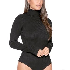 NWOT Up To My Neck Grey Bodysuit